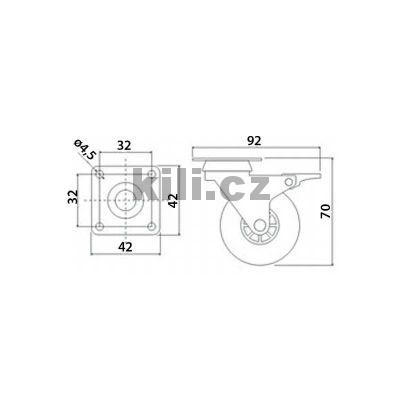 Kole�ko KILI CHILLI transparentn� M50 kovov� plotni�ka s brzdou