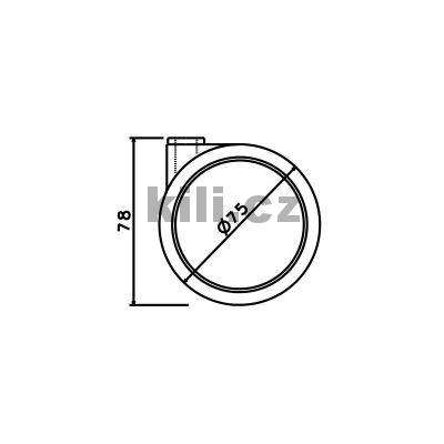 Kole�ko 75 �ern� s brzdou + plotni�ka