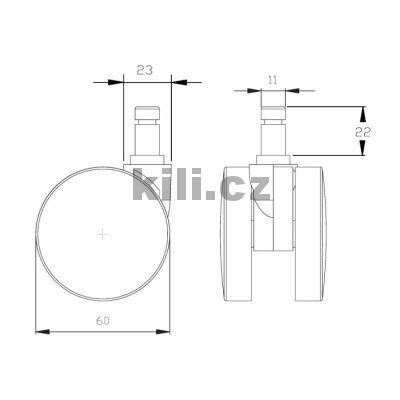 Kole�ko 60 �ed� s brzdou F1060.01