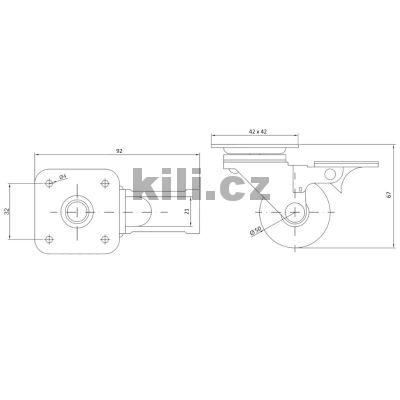 Kole�ko 50 transparentn� s brzdou + plotni�ka