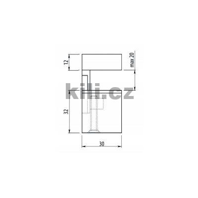 Nosi� polic hranat� 30x30 chrom mat - V�prodej jen do vyprod�n� z�sob!