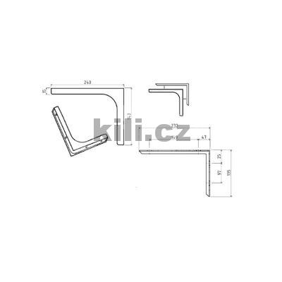 Policov� konzola s krytem 240 mm b�l�