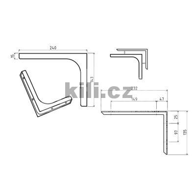 Policov� konzola s krytem 240 mm tm. hn�d�