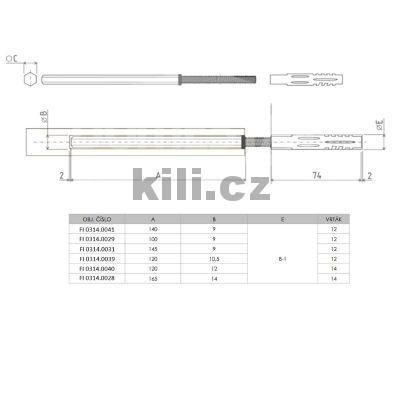 Skryt� konzola pr�m�r 14 x 120 mm
