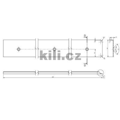 Li�ta zakon�ovac� lev� 38x600mm hlin�k