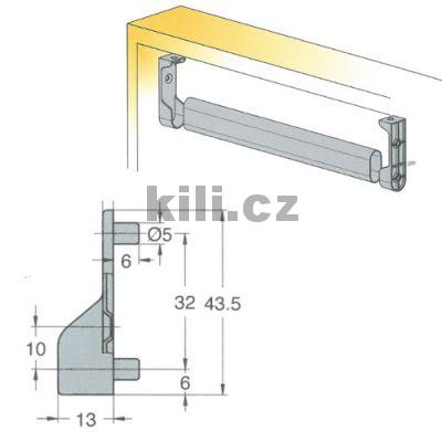 Podp�ra �atn� ty�e KILI CHILLI nikl ov�l, 2 trny
