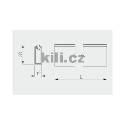 �atn� ty� hranat� 30 x 12 mm, 3 m, antracit, s protiskluzov�m p�skem+podp�ry