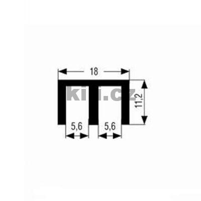 Pojezdov� profil horn� pro sklo - hn�d� -buk P17/A/13 -2 m