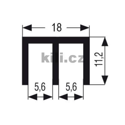 Pojezdov� profil horn� pro sklo - tmav� hn�d�-o�ech P17/A/04-2 m