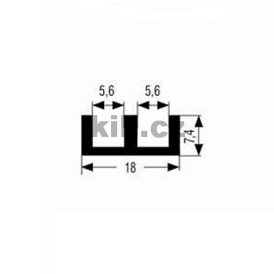 Pojezdov� profil spodn� pro sklo - hn�d�-buk P17/B/13-2 m