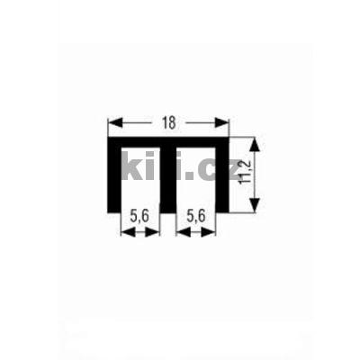 Pojezdov� profil horn� pro sklo -b�l� P17/A/02 -2 m