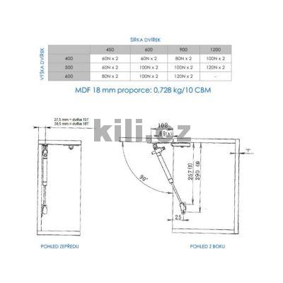 Plynov� vzp�ra LEVEL s tlumen�m 80N