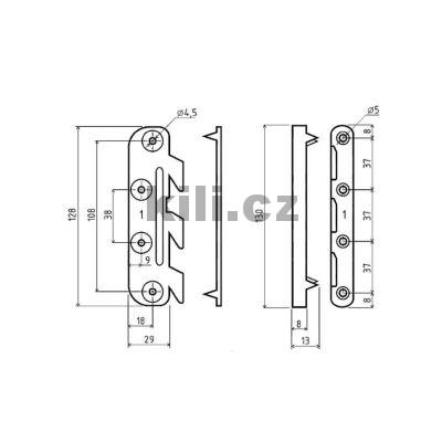 Spojovac� kov�n� na postele model 612 (8ks)