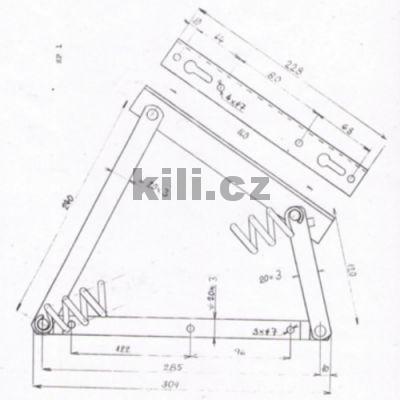 Postelov� v�klopn� kov�n� bo�n� 45�