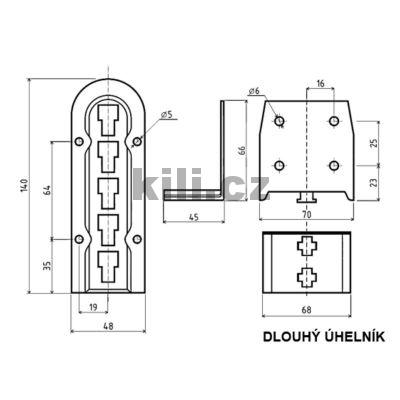 Postelov� spojovac� kov�n� model 610, podp�ra ro�tu