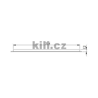 M��ka v�trac� elox st��brn� 60x400 mm