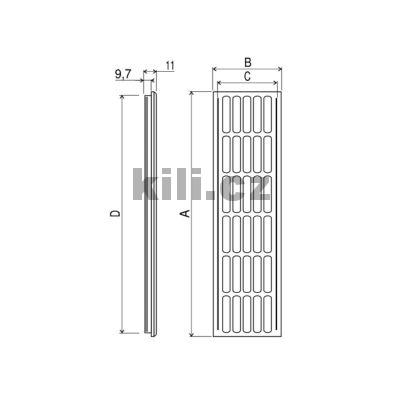 M��ka v�trac� LEVEL AL �ern� mat 80 x 600 mm