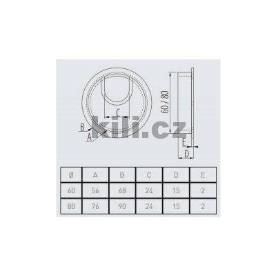 Pr�chodka kabelov� 60mm kovov�, nikl brou�en�, s kart��em