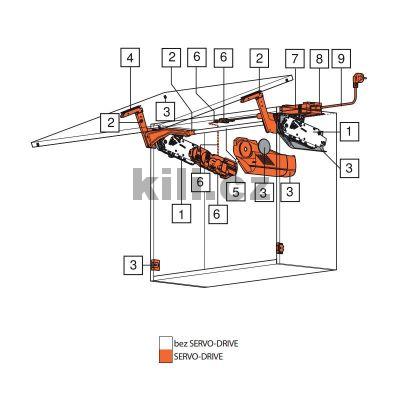 Ty� p���n� stabilizace Aventos HS kulat� 1061 mm