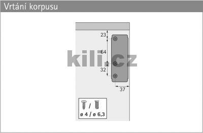 V�klopn� kov�n� Lift 90, nosnost 4,6 kg, s pru�inu lze se��dit od 80 N do 220 N, sada L+P