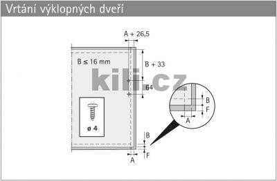 V�klopn� kov�n� Lift 90, nosnost 4,6 kg, s pru�inu lze se��dit od 80 N do 220 N, sada L+P