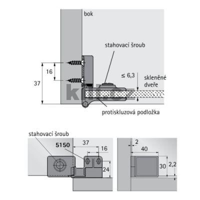Z�v�s na sklo ET 5150  (sada)