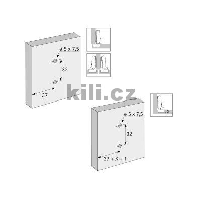 Mont�n� podlo�ka 8099 speci�ln�mi vruty 5x7,5mm s excentrem
