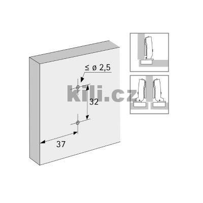 Podlo�ka SENSYS Direkt, 3mm, se �rouby se z�pustnou hlavou, excentr, pro otvory 2,5mm
