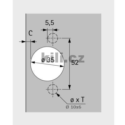 Z�v�s SENSYS clip polonalo�en� W45 95� bez tlumen� s pru�inou FIX rozte� 52mm