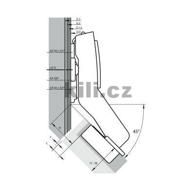 Z�v�s SENSYS clip vlo�. W45 ot.95� pro Push to open bez pru�iny na vrut rozte� 5