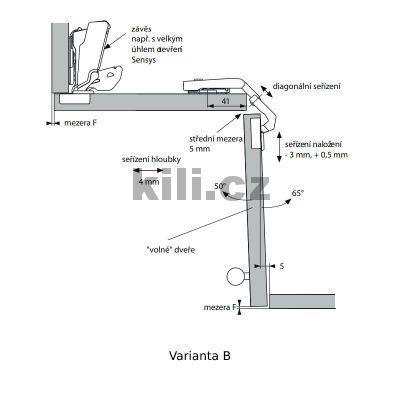 Z�v�s INTERMAT design SENSYS pro skl�dan� dve�e 50/65� s opa�nou pru�inou, vrut,52mm
