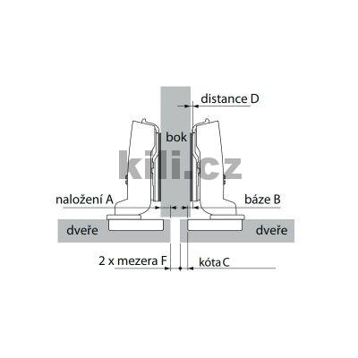 Z�v�s SENSYS pro tenk� dv. polonal. 110� bez tlum. s pru�. na vrut 52 mm