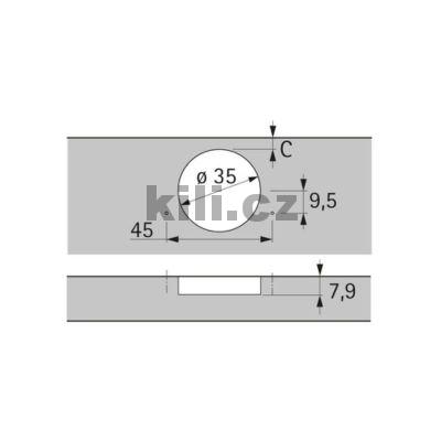 Z�v�s SENSYS s miskou 8676 110� nalo�en� na vrut bez pru�iny 45 mm k p�i�roubov�n�