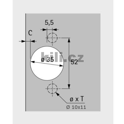 Z�v�s SENSYS clip nalo�en� 165� bez tlumen� s pru�inou k zalisov�n� rozte� 52mm