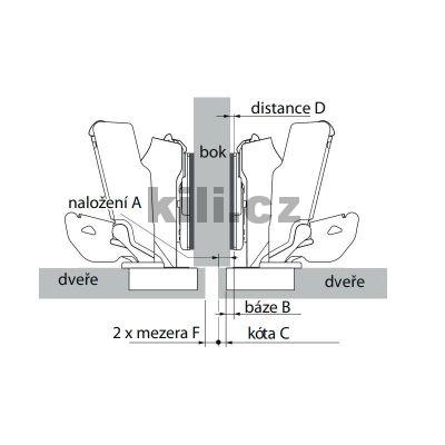 Z�v�s SENSYS clip polonalo�en� 165� pro Push to open bez pru�iny na vrut
