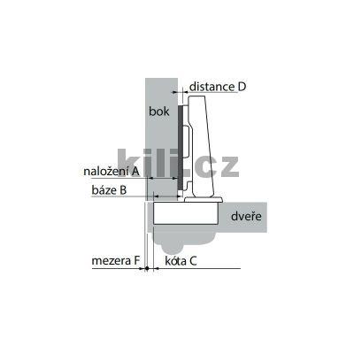 Z�v�s INTERMAT 9935 nalo�en�,TH22/L, tlou��ka dve�� do 43 mm, Z�kladna z�v�su 18 mm,