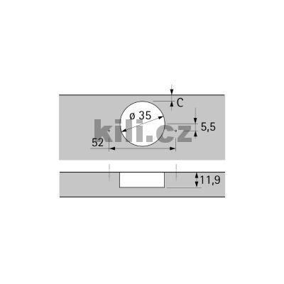 Z�v�s NOVISYS polonalo�en� 105� s tlumen�m, na vrut rozte� 52 mm, nikl