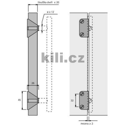 Adapt�r pro �chytky na skl�dan� dve�e chrom mat
