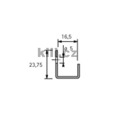 Dve�n� u-profil (15-16mm) 2500mm alu elox