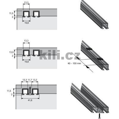 Profil SysLine k vlepen� vodic� 2m - V�prodej jen do vyprod�n� z�sob!