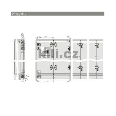 Sada kov�n� WingLine L pro t�k� dve�e s doln�m veden�m, prav�, bez zav�rac� pru�iny, b�l�