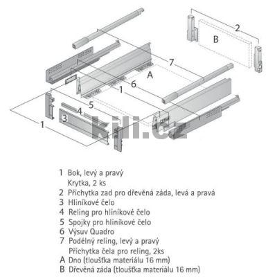 Sada bok�, krytek a p��chytek �ela ATIRA b�l� 70 mm, 520 mm k na�roubov�n�