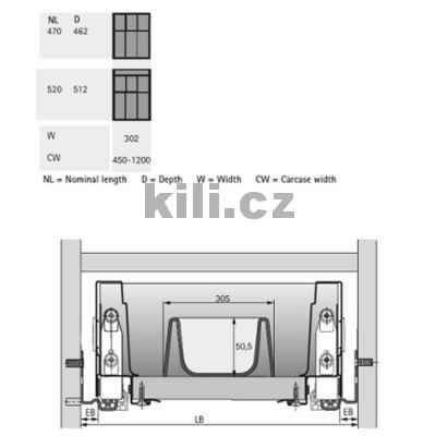 P��born�k ORGATRAY 490 pro ATIRA b�l� 450 mm, 520 mm