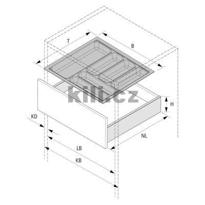 P��born�k ORGATRAY 740 pro AvanTech YOU, 500 x 500 mm, st��brn�