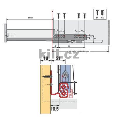 Plnov�suv QUADRO V6 p�r EB10,5 520 mm 30 kg s tlumen�m pro ATIRA