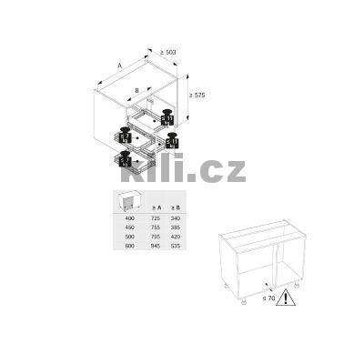 R�m nosn� Orta, 400 mm, st��brn�