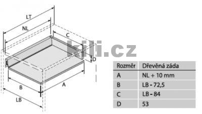 Kompletn� z�suvka InnoTech ATIRA antracit 54 mm 470 mm 30 kg s tlumen�m