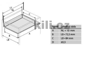 Kompletn� z�suvka InnoTech ATIRA antracit 70 mm 350 mm 30 kg s tlumen�m