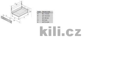 Kompletn� vnit�n� z�suvka InnoTech ATIRA b�l� 70 mm 260 mm 30 kg s tlumen�m