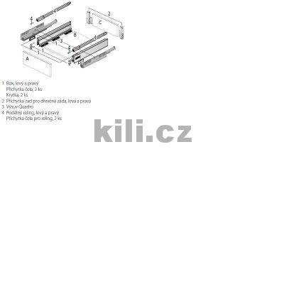 Kompletn� z�suvka InnoTech ATIRA b�l� 144 mm 260 mm 30 kg s tlumen�m